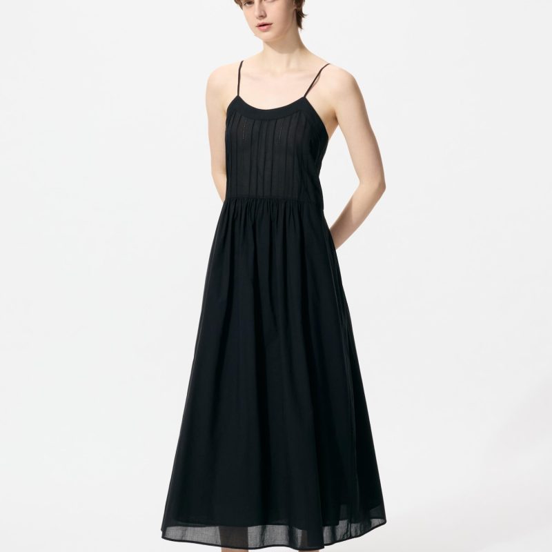 Длинное платье на бретельках из хлопка