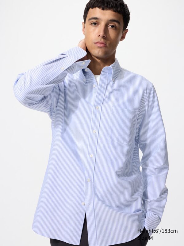 Оксфордская рубашка (в полоску, приталенная)