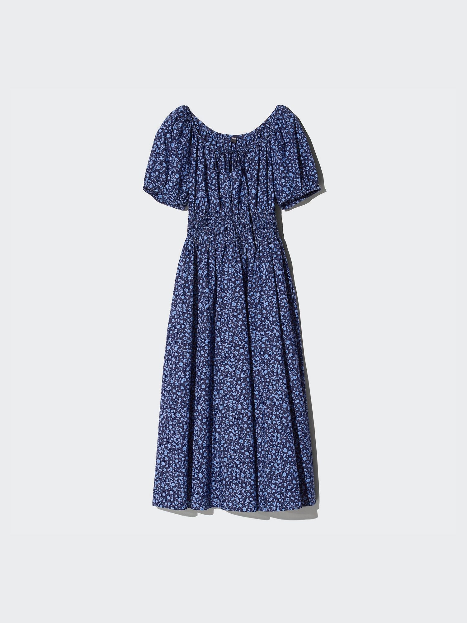 Платье с объемным рукавом (короткий рукав, принт)