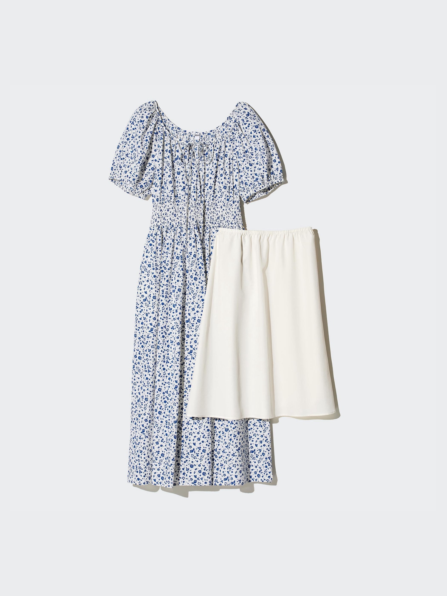 Платье с объемным рукавом (короткий рукав, принт)