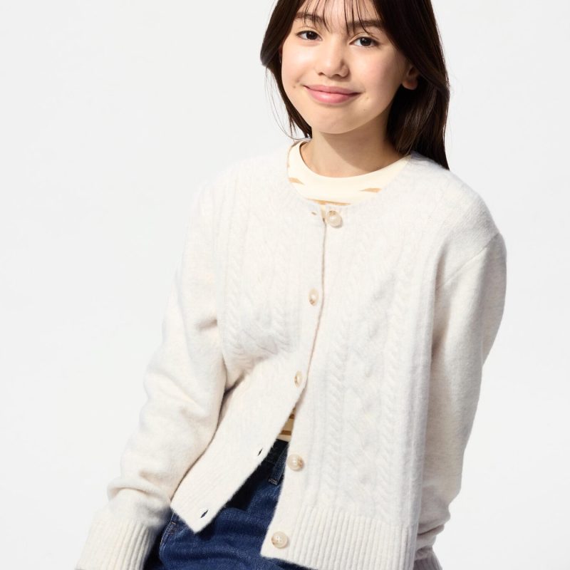 Кардиган из пряжи-суфле для девочек