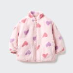 Детская пушистая флисовая куртка на молнии (с принтом)