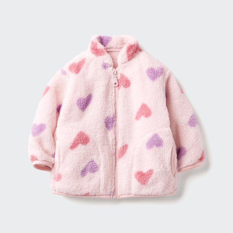 Детская пушистая флисовая куртка на молнии (с принтом)