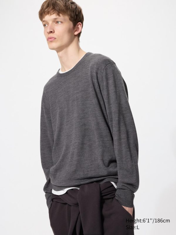 Джемпер с круглым вырезом из 100% мериноса