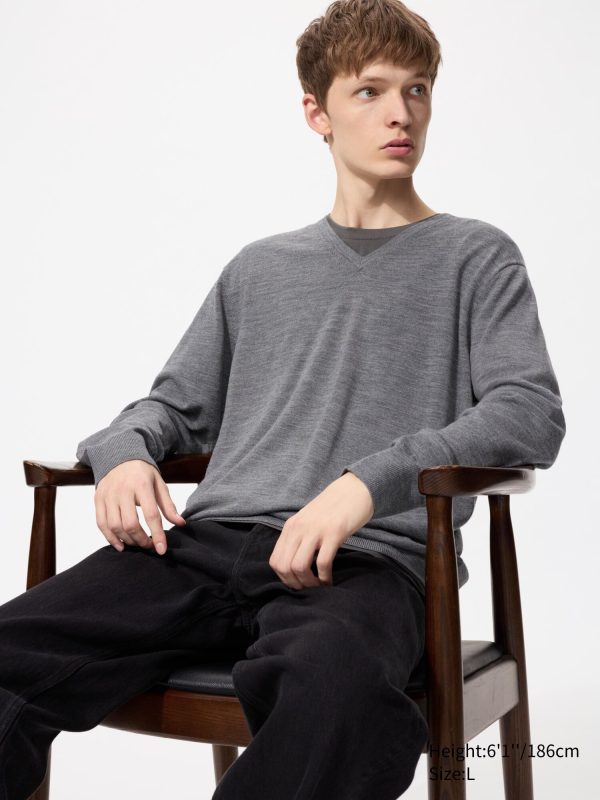 Джемпер с V-образным вырезом из 100% мериноса