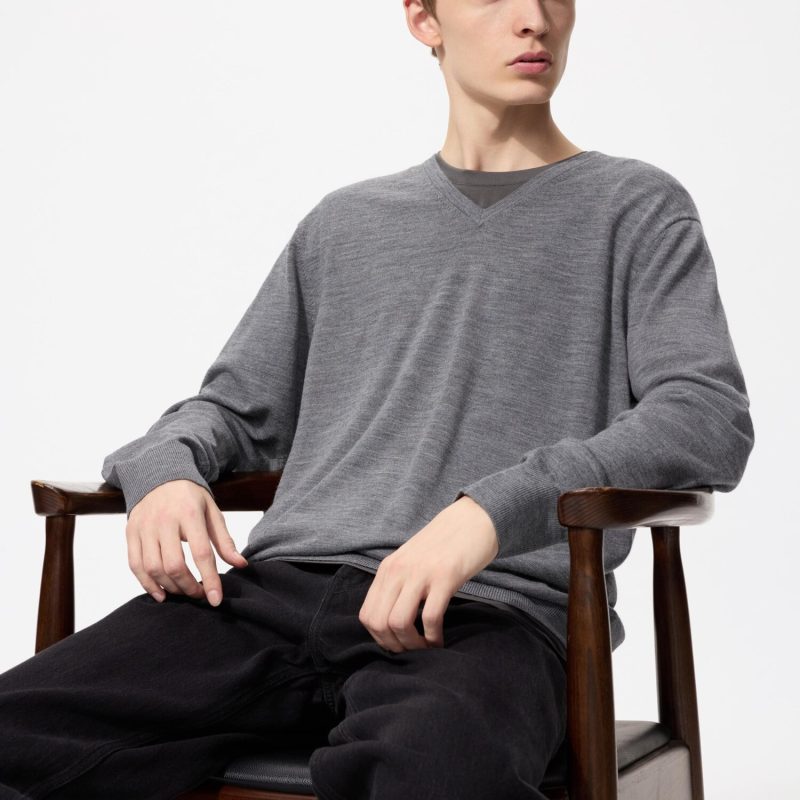 Джемпер с V-образным вырезом из 100% мериноса