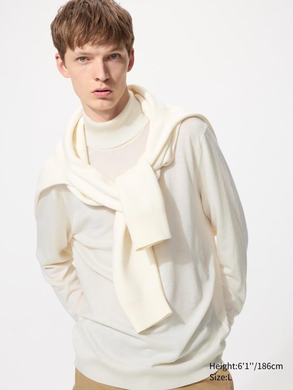 Джемпер-водолазка из 100% мериноса с высоким воротом