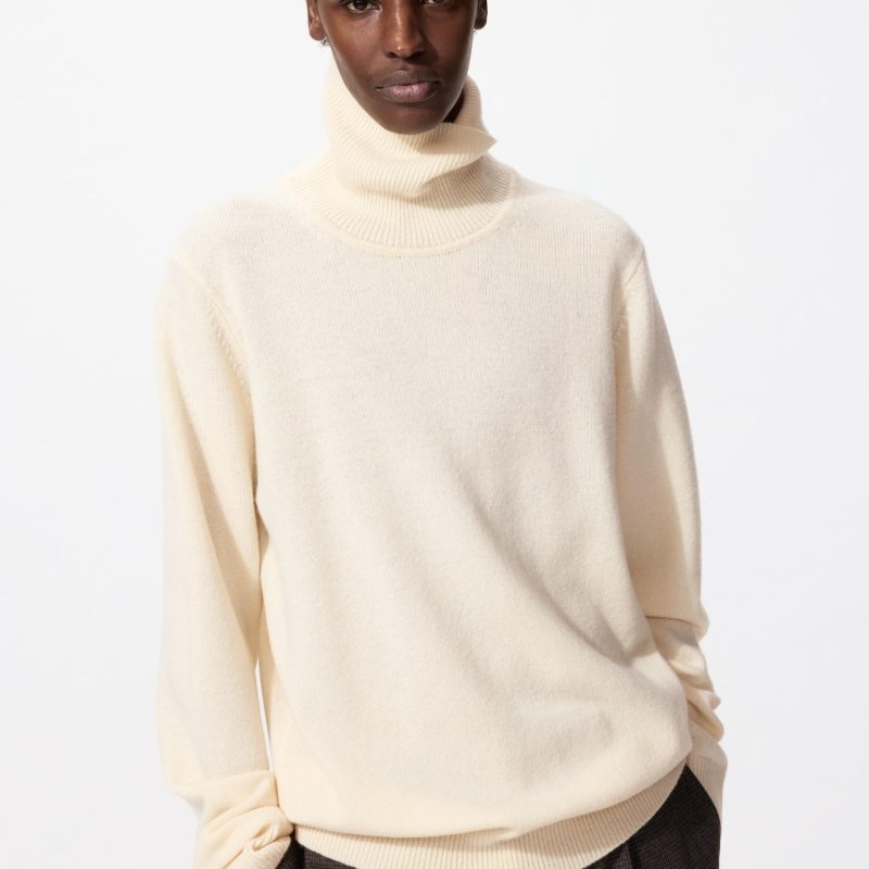Джемпер-водолазка из 100% овечьей шерсти с высоким воротом