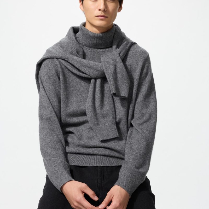 Джемпер-водолазка из 100% кашемира с высоким воротом