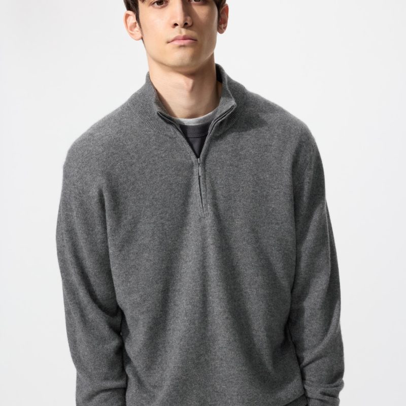 Джемпер на полупрозрачной молнии из 100% кашемира