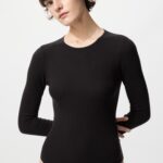 Очень теплое боди из кашемировой смеси HEATTECH (в рубчик)