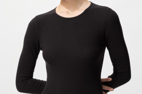 Очень теплое боди из кашемировой смеси HEATTECH (в рубчик)