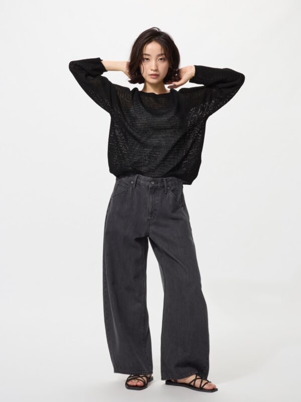 Джинсы-багги с закругленными краями короткой длины