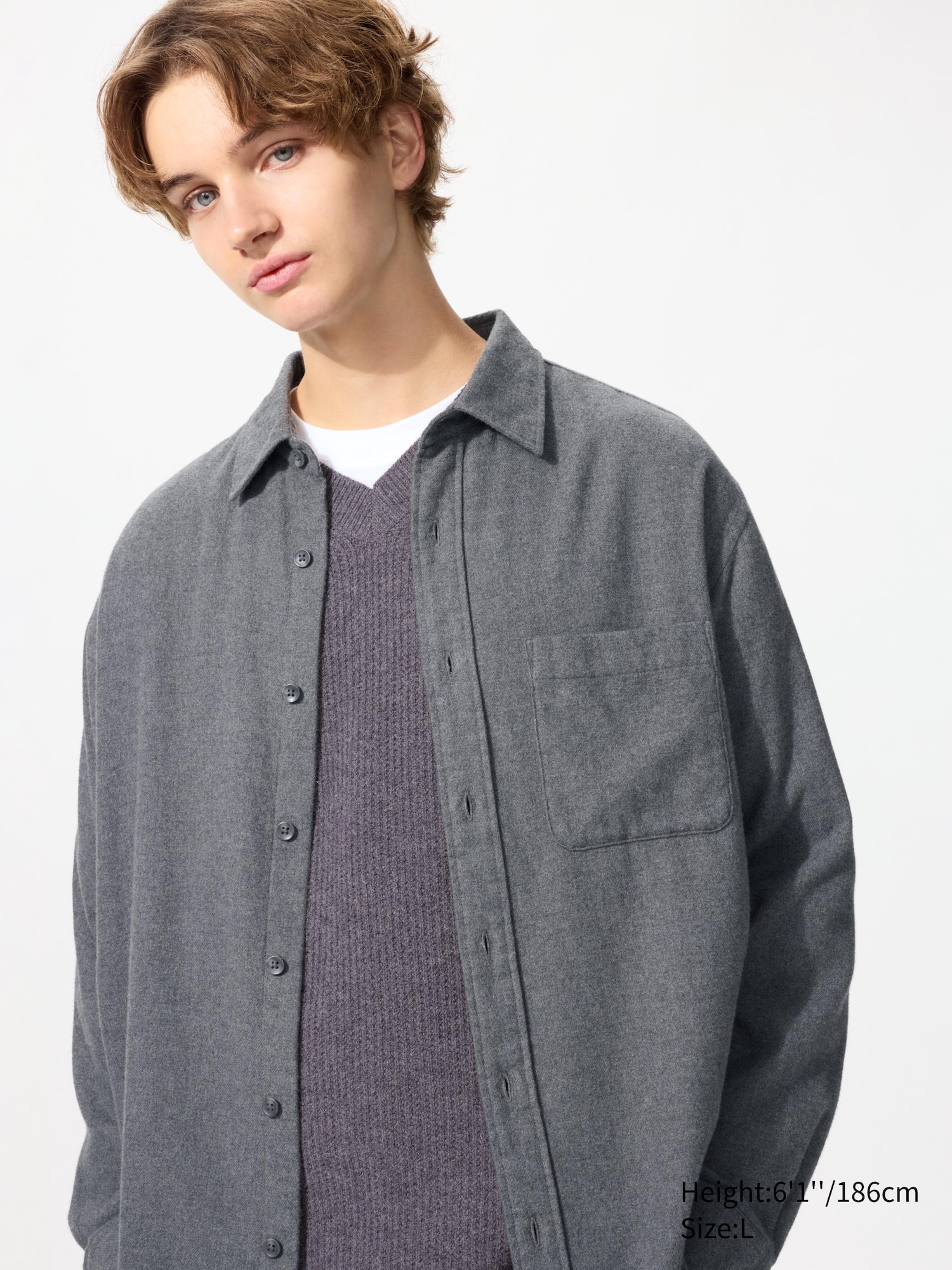 Фланелевая рубашка (вереск, обычный воротник)