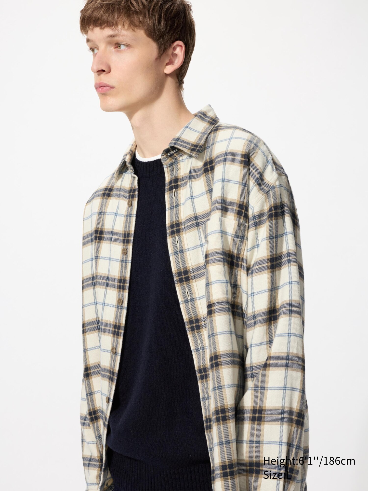 Фланелевая рубашка (в клетку, с обычным воротником)