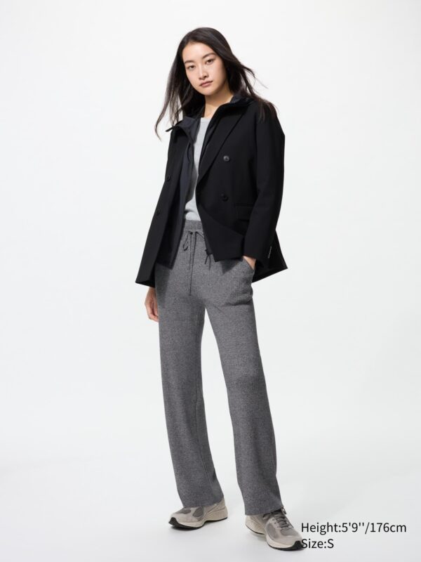 Моющиеся трикотажные брюки в рубчик (удлиненные)