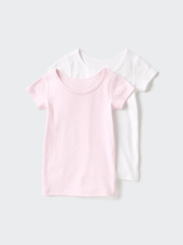 Хлопковая футболка в рубчик (2 упаковки, Pointelle)