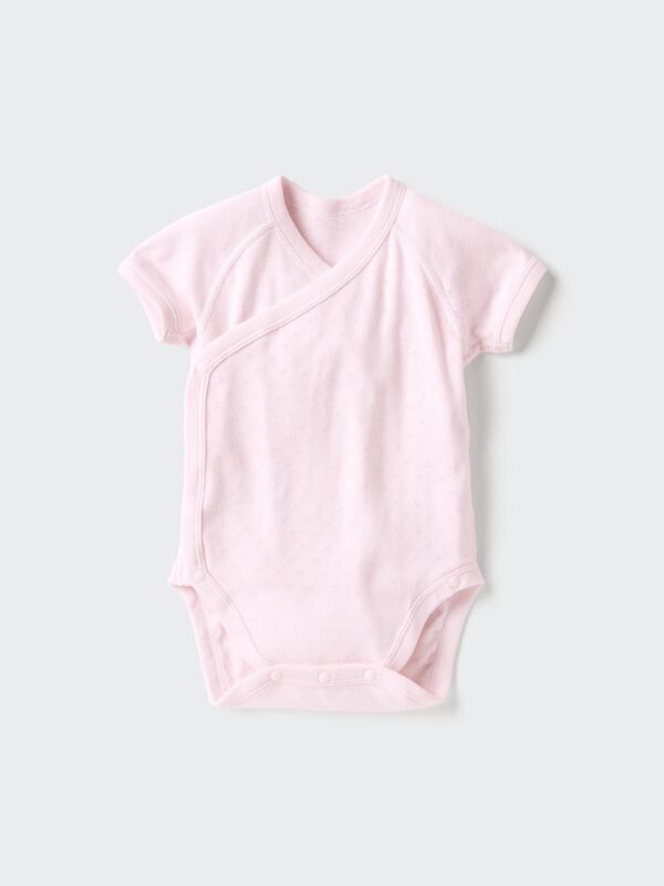 Боди с коротким рукавом для новорожденных Pointelle, открывающееся спереди
