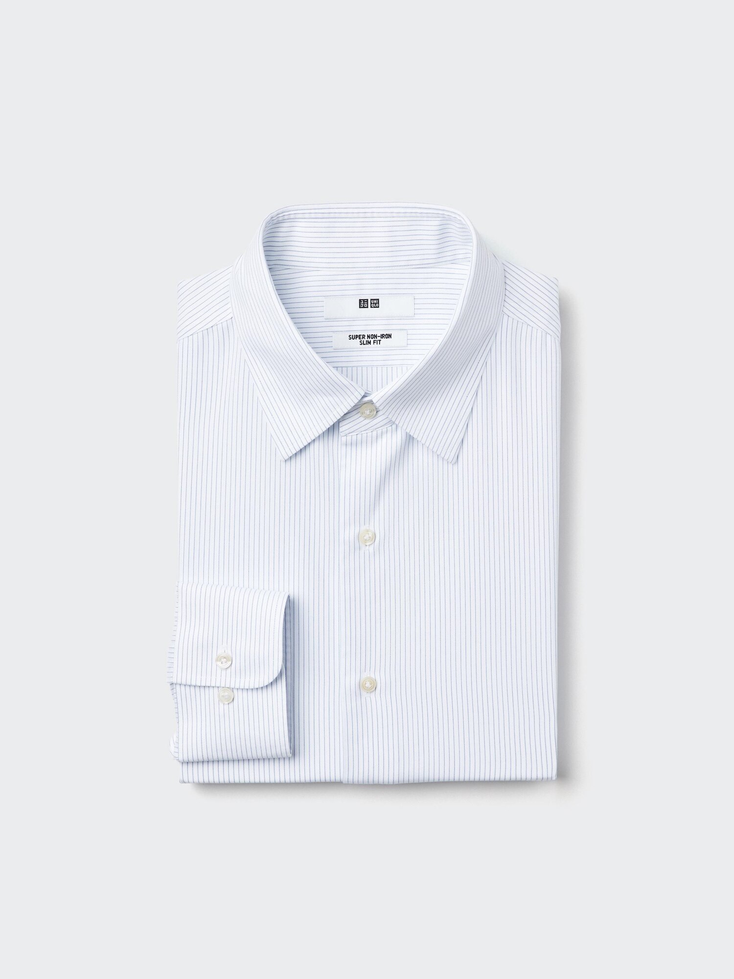Рубашка Super Non-Iron Slim Fit (обычный воротник, в полоску)