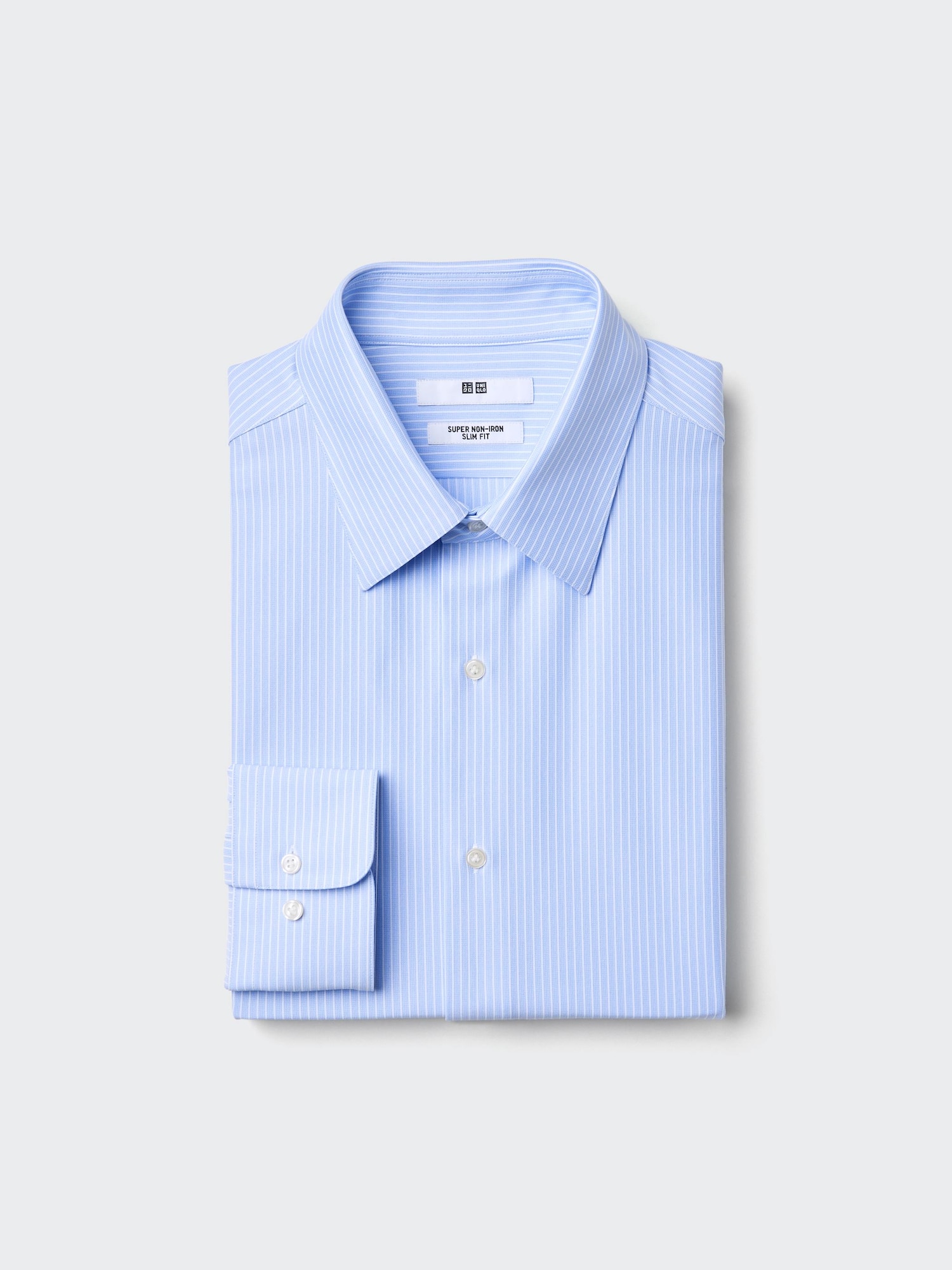 Рубашка из джерси Super Non-Iron Slim Fit (обычный воротник, в полоску)