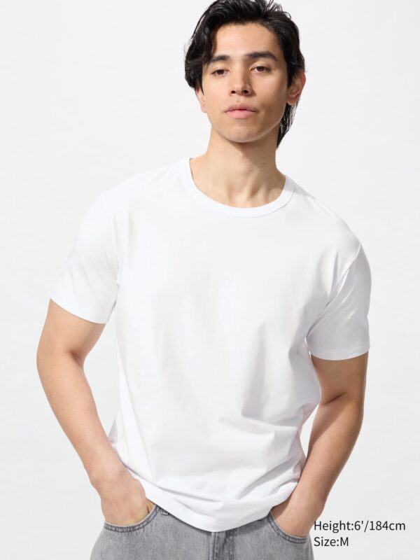 Хлопковая футболка с круглым вырезом AIRism из хлопка