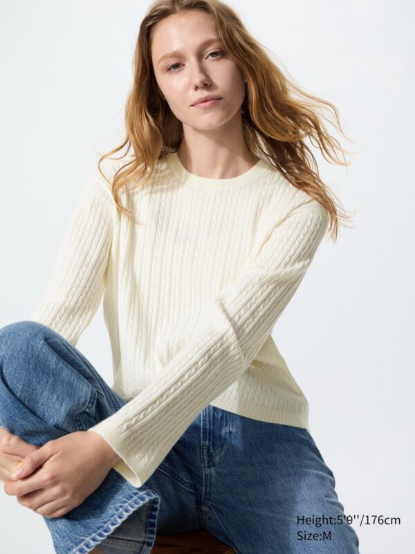 Мини-джемпер с круглым вырезом на кабеле