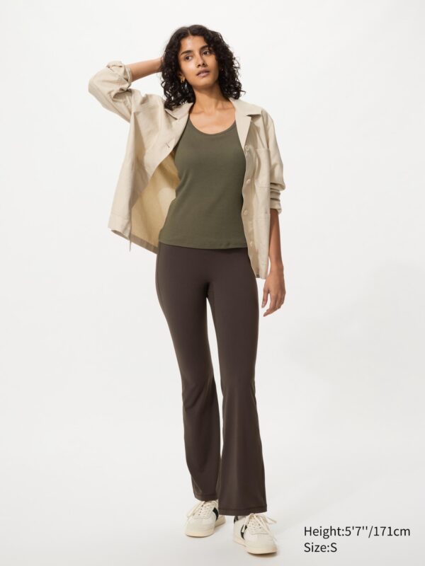 Ультраэластичные активные леггинсы-клеш (укороченные)