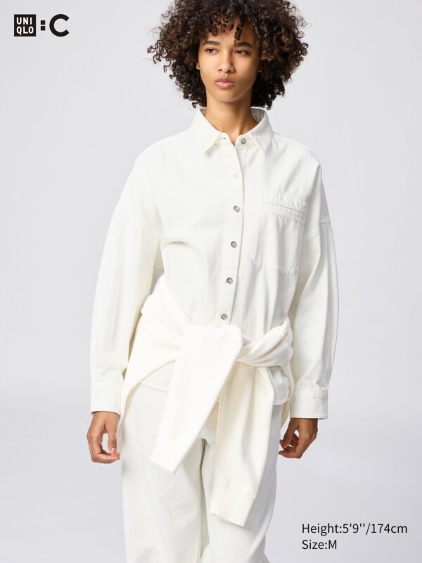 Джинсовая свободная рубашка-жакет