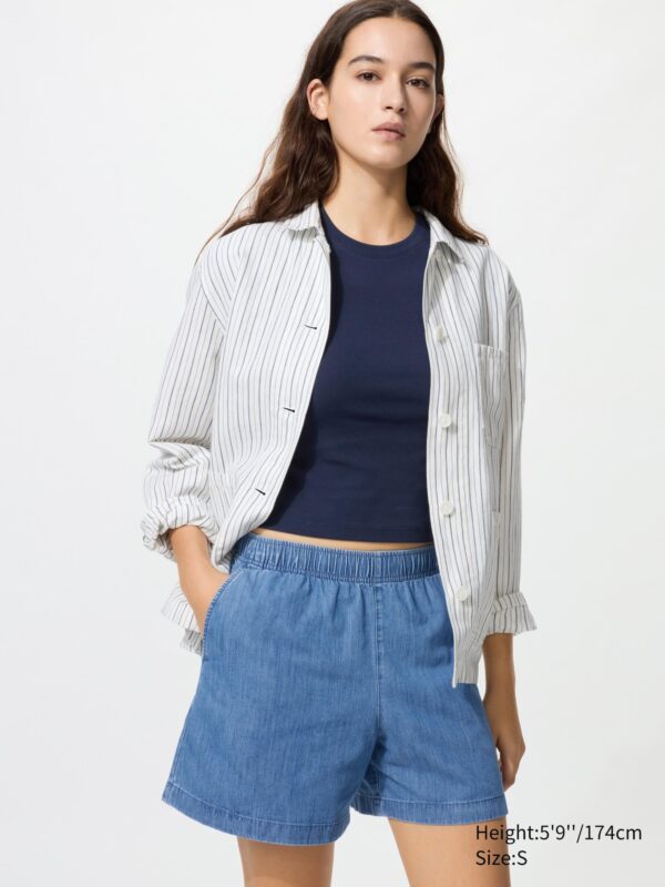 Легкие хлопчатобумажные шорты (джинсовые)