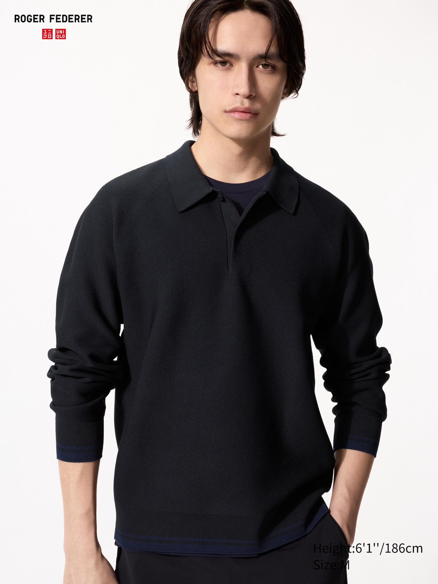 Washable 3D Knit Seamless Polo Shirt (Long Sleeve)