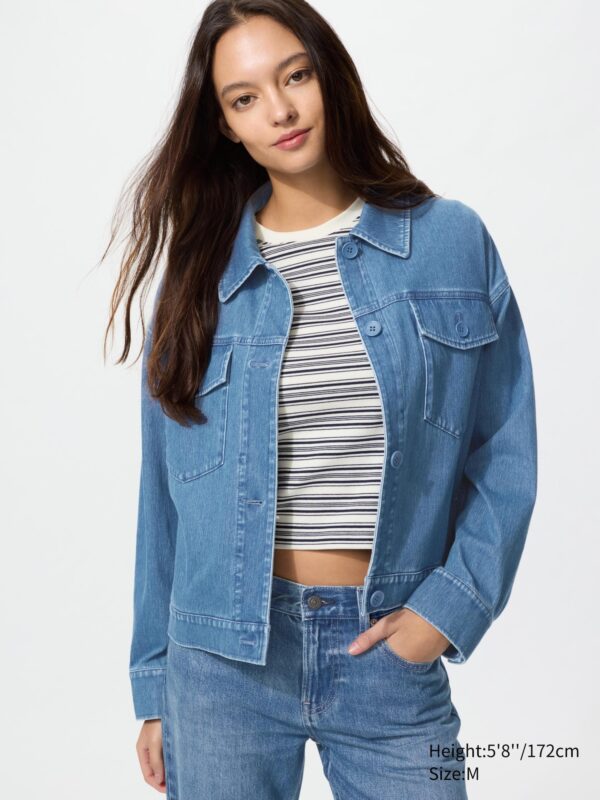 Куртка свободного кроя из джерси (джинсовая ткань)