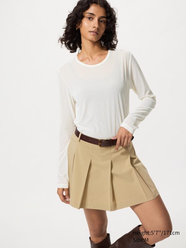 Прозрачная футболка с круглым вырезом горловины (длинный рукав)