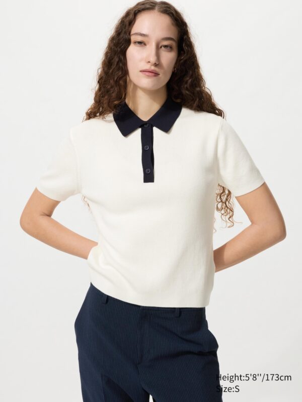 Джемпер поло (короткий рукав, цветной блок)