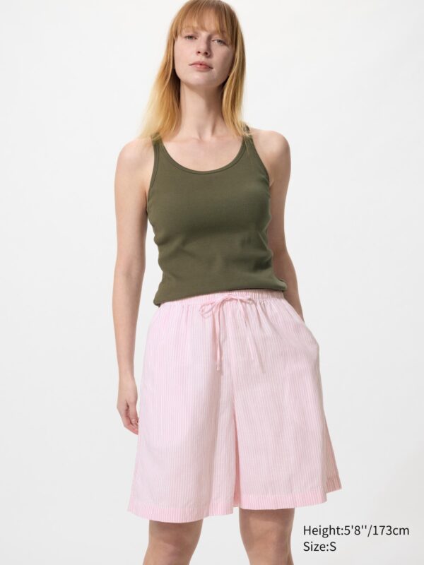 Легкие шорты из льняной смеси (в полоску)