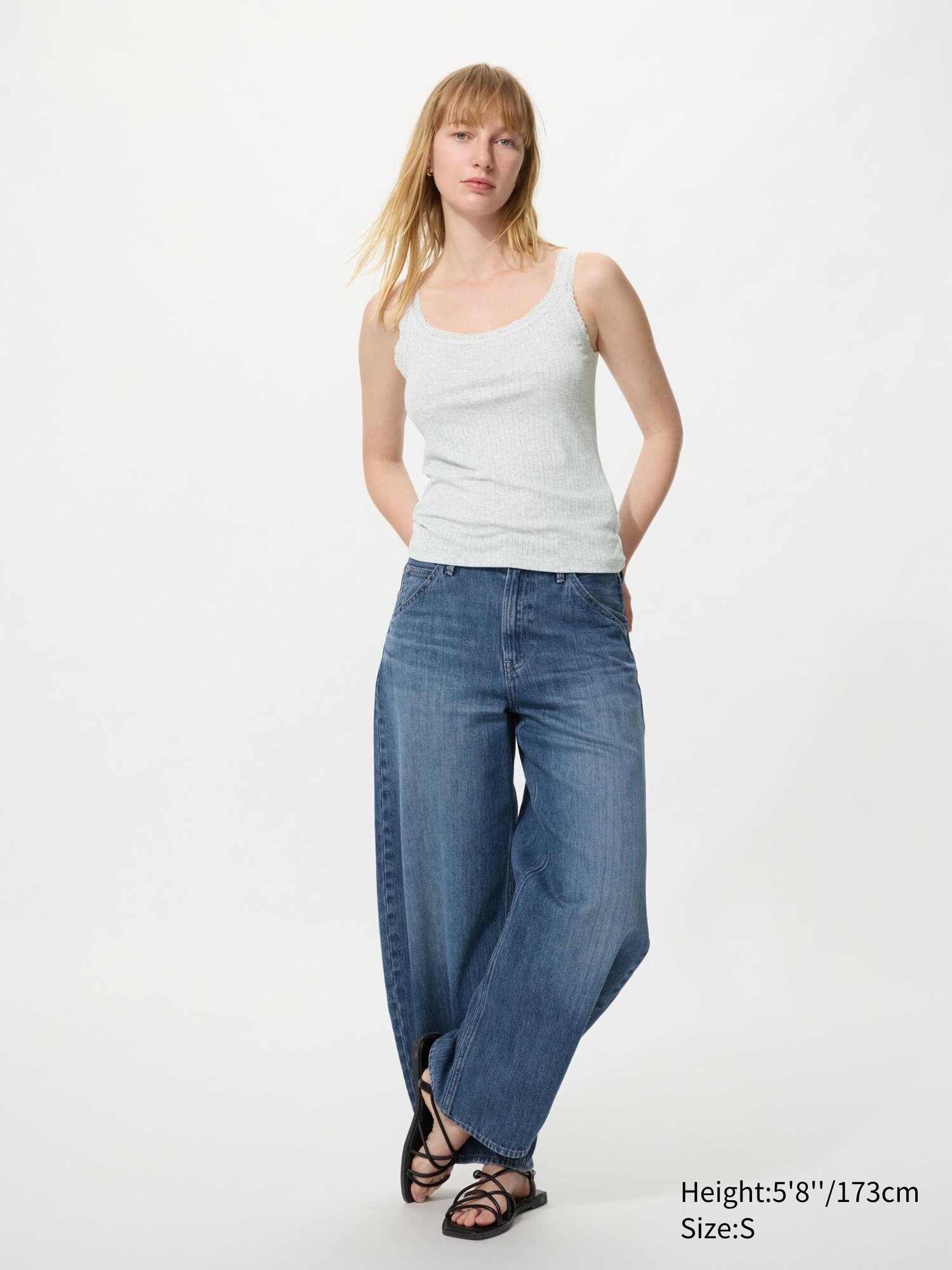 Топ без рукавов из мягкого модала (кружевной пуантель)