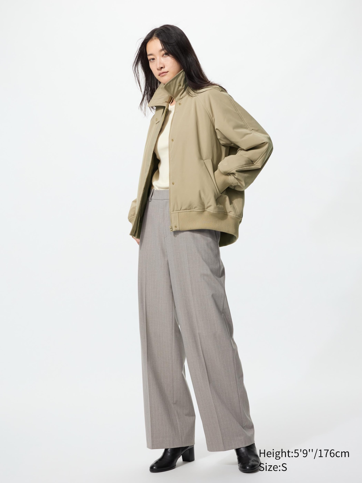 Элегантные широкие брюки (в полоску, удлиненные)