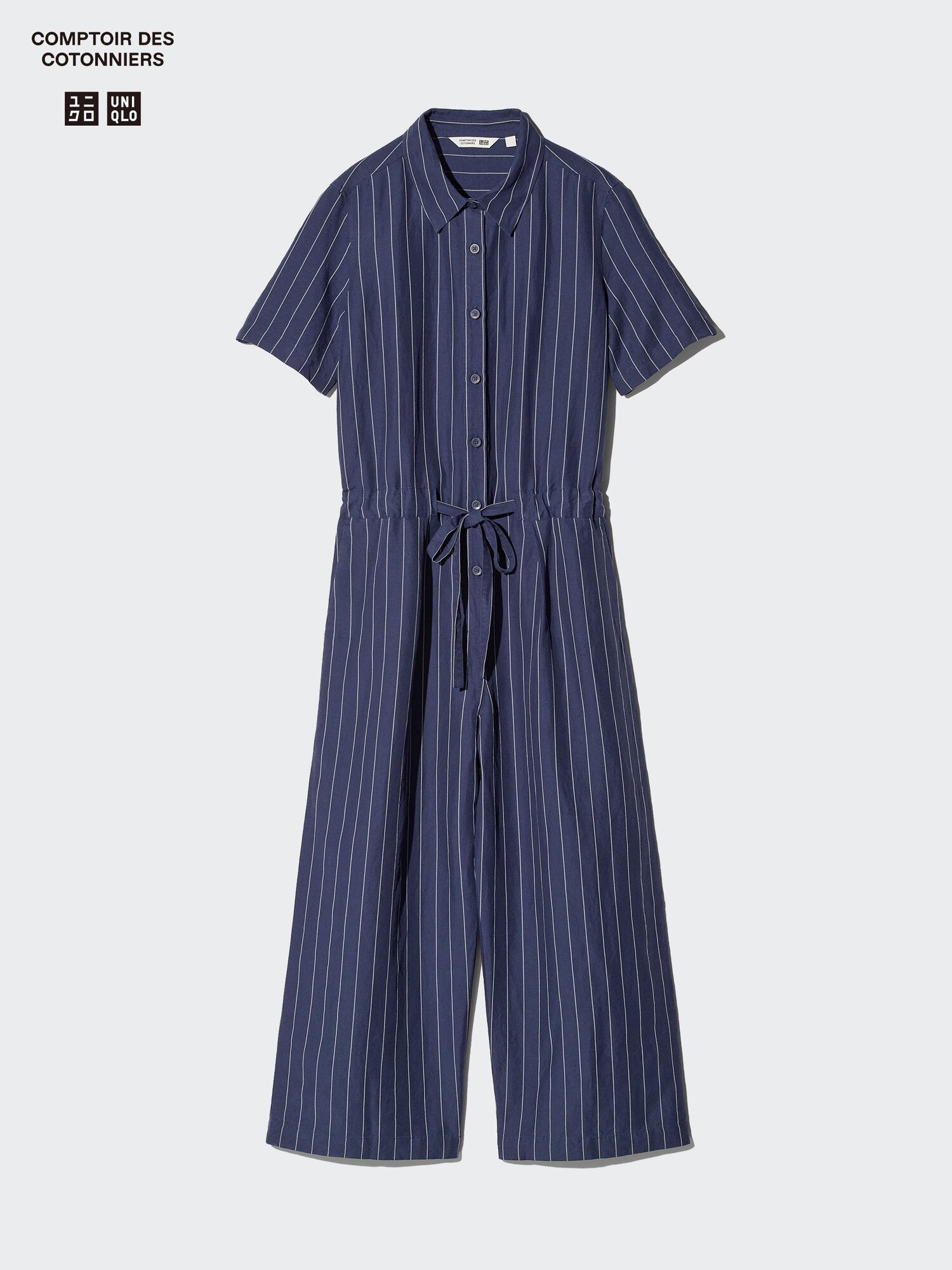 Linen Blend Jumpsuit (Striped)