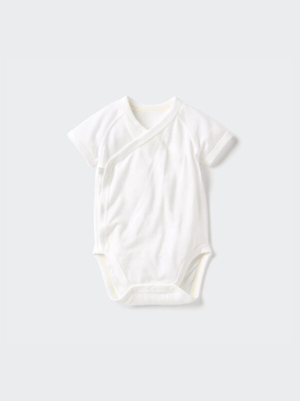 Боди из хлопкового сетчатого материала с застежкой спереди