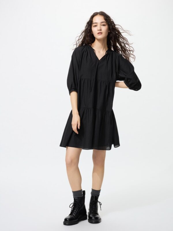 Многослойное мини-платье с рукавом 7 минут