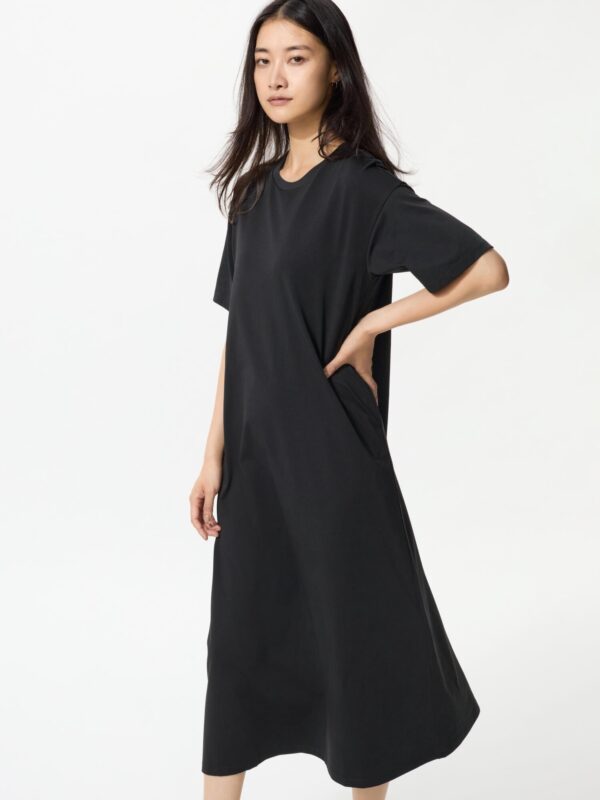 Хлопковая футболка Airism / С короткими рукавами / Длинная длина