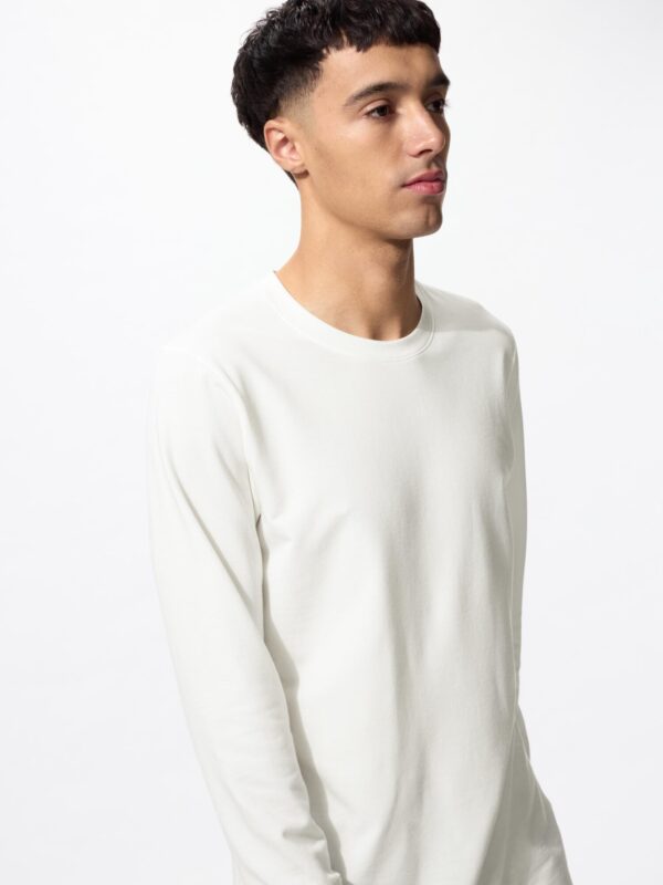 Супер теплая хлопковая футболка Heattech с круглым вырезом горловины и рукавом длиной 9 см