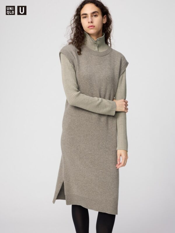 Цельнокроеное платье без рукавов из ягненка