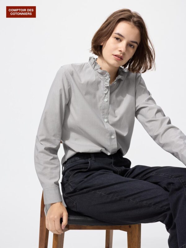 Рубашка с оборками из хлопкового микса