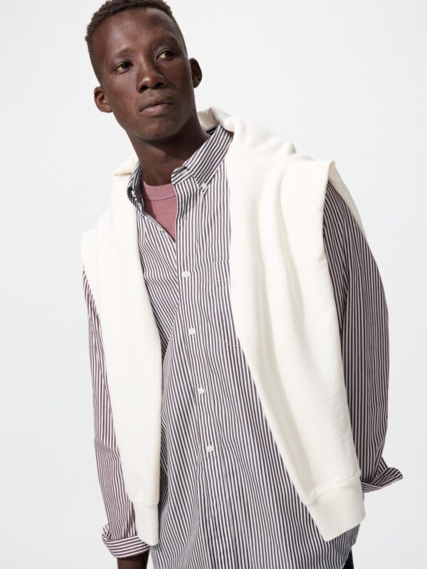 Широкая рубашка /в полоску / на пуговицах