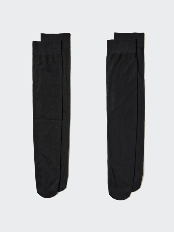 Прозрачные высокие носки / пара длиной 2 фута / Однотонные в горошек