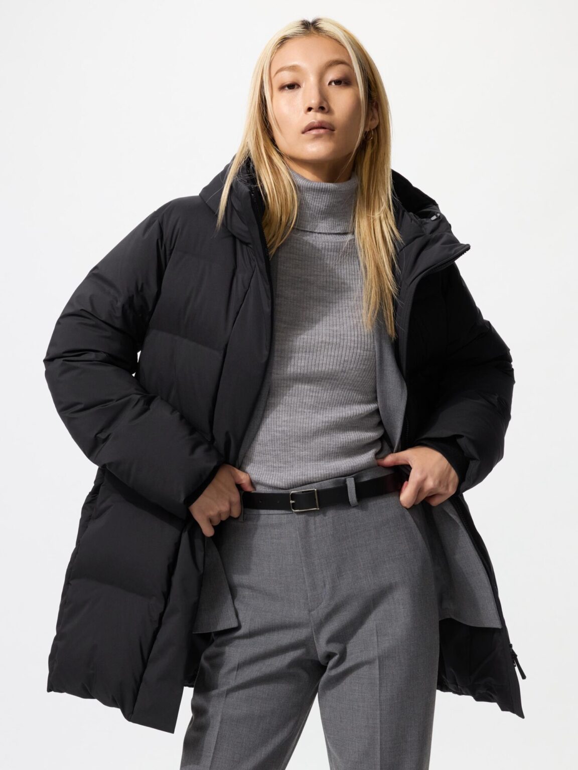 Бесшовное пуховое короткое пальто