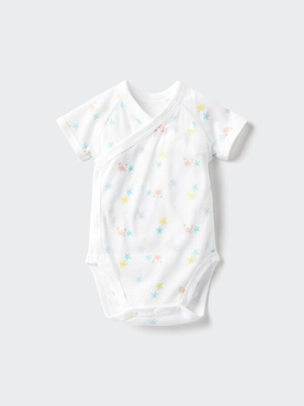 Боди из хлопковой сетки с застежкой спереди