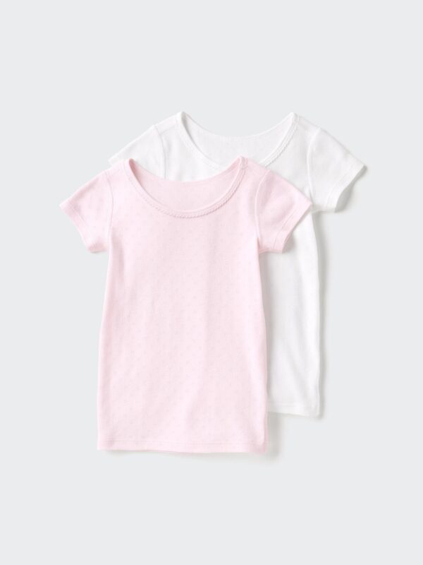 Базовая хлопковая футболка из рибан с pointelle, 2 шт.