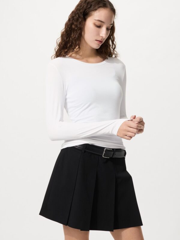 Футболка AIRism с круглым вырезом и защитой от УФ/смесь с шелком