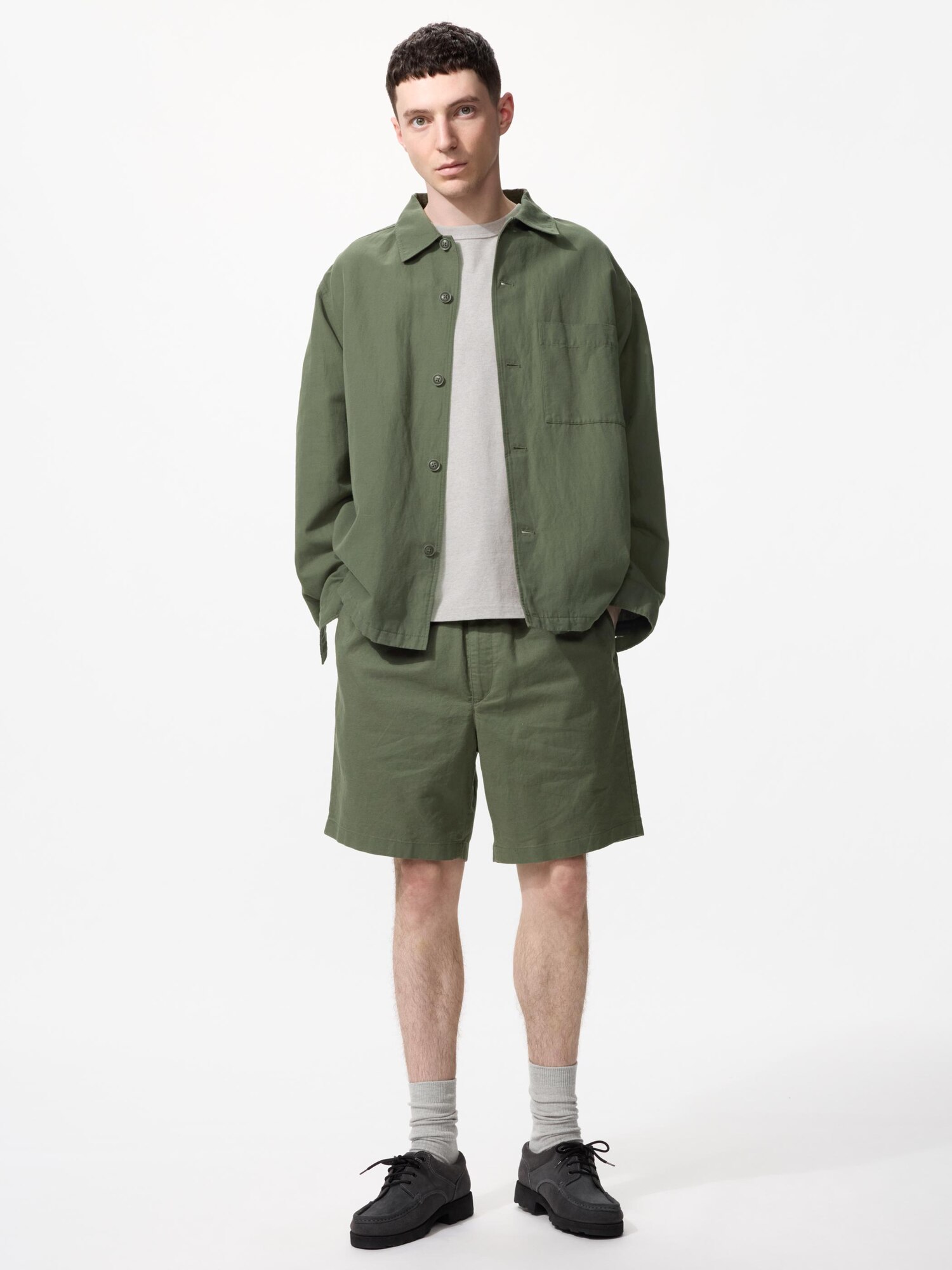 Лёгкие шорты из льняного микса